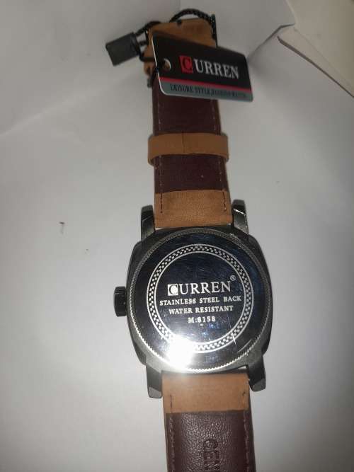 BEAUTIFUL MEN`S TAN CURREN GENUINE LEATHER WATCH
