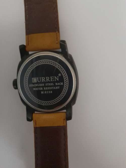 BEAUTIFUL MEN`S TAN CURREN GENUINE LEATHER WATCH