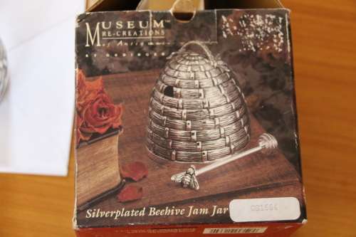 Silver Plated Bee Hive honey Pot by Godinger
