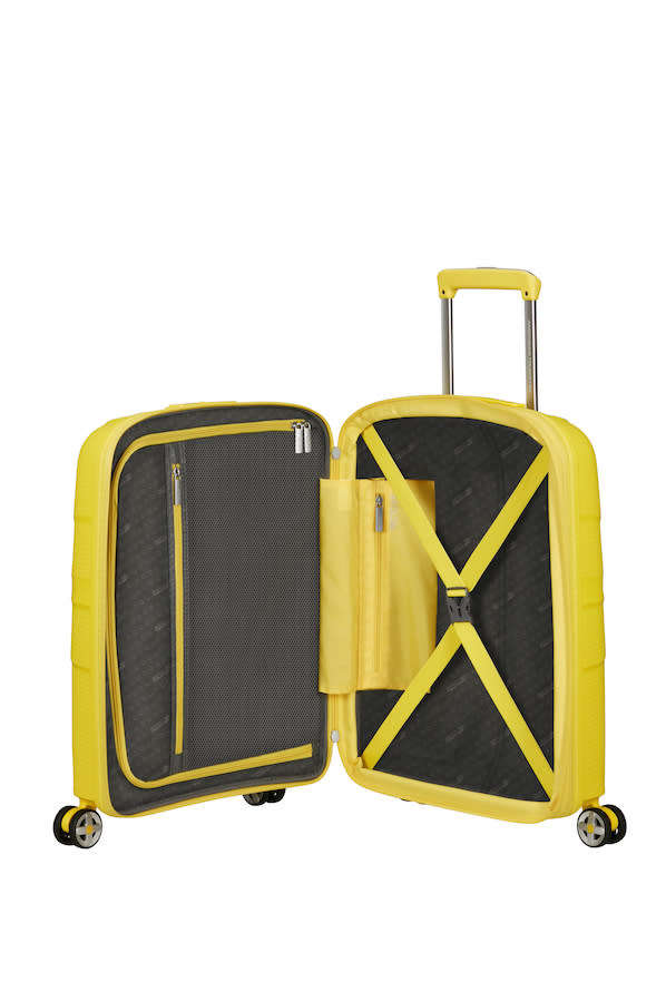 American Tourister StarVibe 55cm Expandable Spinner  Electric Lemon, TSA Lock, Cabin Size