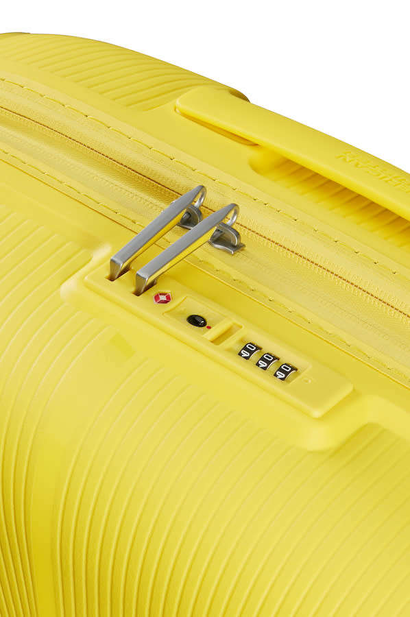 American Tourister StarVibe 55cm Expandable Spinner  Electric Lemon, TSA Lock, Cabin Size