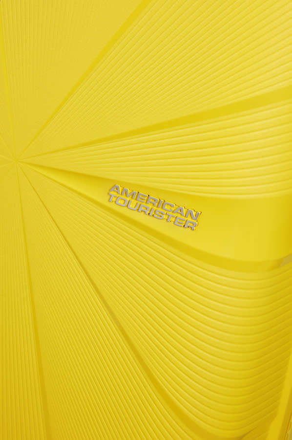 American Tourister StarVibe 55cm Expandable Spinner  Electric Lemon, TSA Lock, Cabin Size