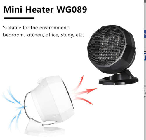 Miniture Heater 1800W WG-089- BLACK COLOUR