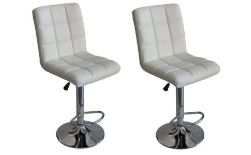 Hazlo Faux Leather Swivel Kitchen Bar Stool Chair- White