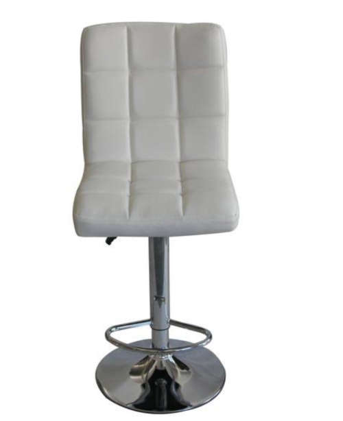 Hazlo Faux Leather Swivel Kitchen Bar Stool Chair- White