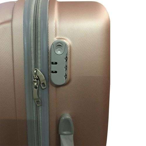 3 Piece Lightweight Luggage Set - Rose Gold