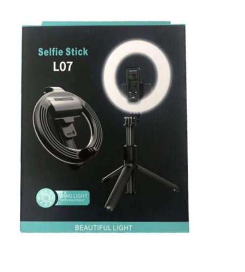Selfie Stick Tripod With 5` LED Ring Fill Light L07