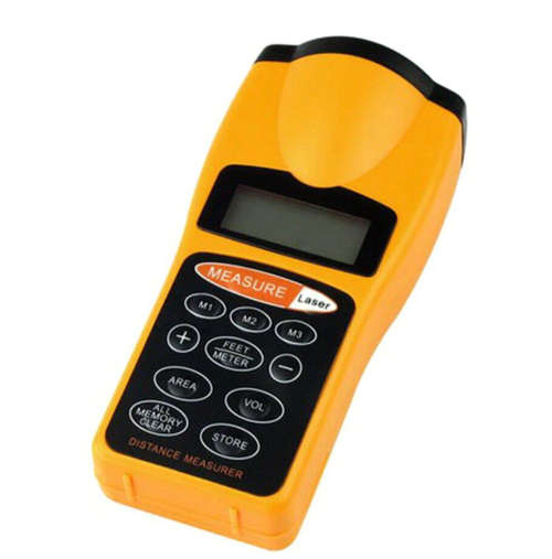 CP-3007 Digital LCD 18M Ultrasonic Laser Distance Meter  Yellow