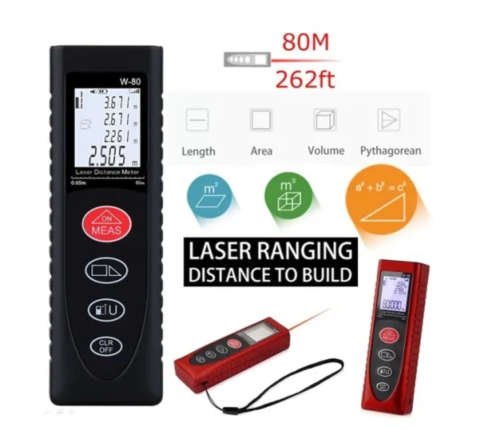 80m Laser Distance Meter With LCD Display Screen