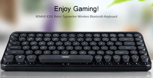 Remax K101 Retro Typewriter Wireless Keyboard For Laptop ,TV-Box- Red or Black