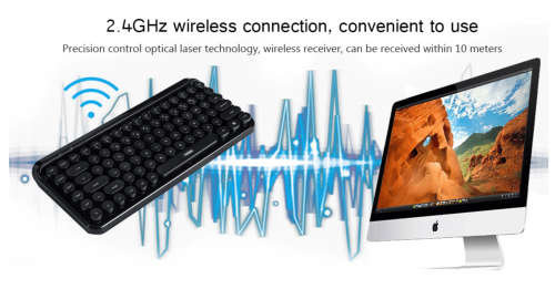 Remax K101 Retro Typewriter Wireless Keyboard For Laptop ,TV-Box- Red or Black