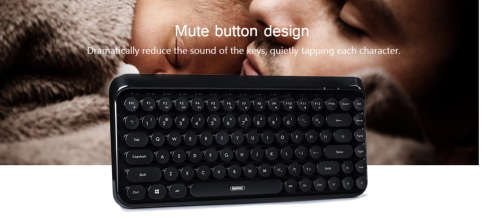 Remax K101 Retro Typewriter Wireless Keyboard For Laptop ,TV-Box- Red or Black