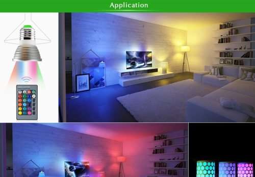 RGB lamp led E27 E14 GU10 GU5.3 85-265V RGB LED Bulb RGB Spotlight with 24Keys IR Remote Controller