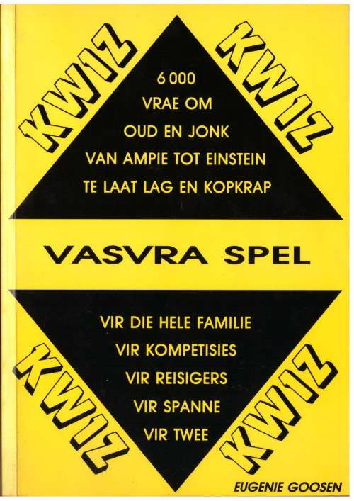 Kwiz, Vasvra Spel, Boek A en Boek B / Eugenie Goosen (AFRIKAANS)