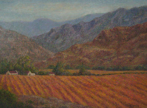 Valleys and Vines. oil on board, 428 x 307 mm