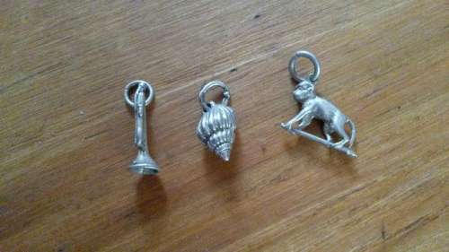 Sterling silver 925 antique charms x 3