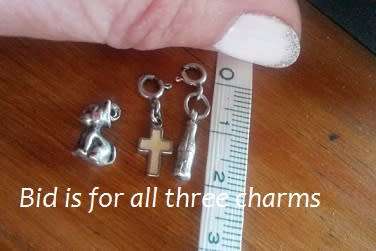 Sterling silver 925 antique charms x 3