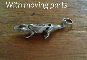 Sterling silver 925 crocodile charm ( moving parts )