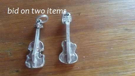 Charms x two Sterling silver 925 guitars