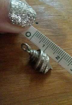 Large shell charm - sterling silver