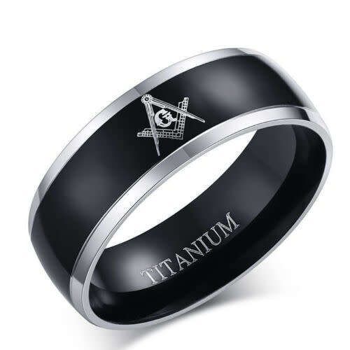 8mm Stainless Steel Masonic Ring Size 10