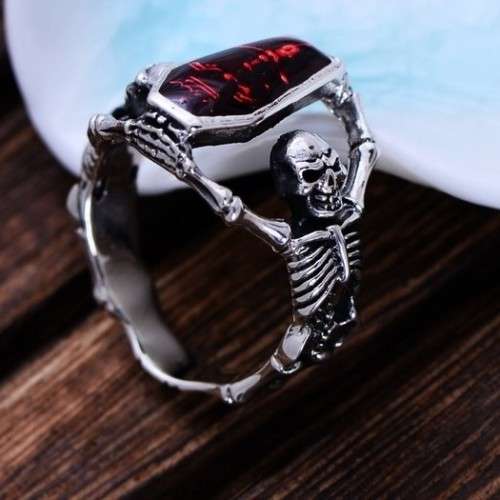 Skull and Coffin Ring, Size 9