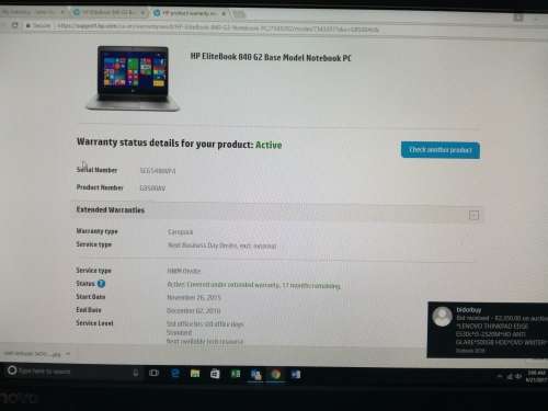 RETAIL R25000*CLASSY HP ELITEBOOK 840 G2*i5-5300u*5th GENERATION*750GB HDD*warranty 2018*