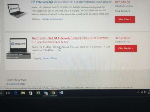 RETAIL R25000*CLASSY HP ELITEBOOK 840 G2*i5-5300u*5th GENERATION*750GB HDD*warranty 2018*