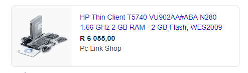 5 x HP TINY SMALL FORM FACTOR DESKTOP'S*HP T5740E THIN CLIENT*INTEL ATOM N280*2GB DDR3*4GB FLASH*