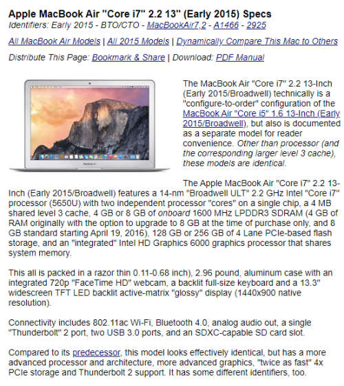 INCREDIBLE!!*CORE i7*ULTIMATE 2015*APPLE MACBOOK AIR i7*512GB SSD*8GB RAM*