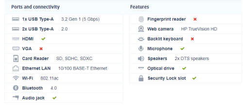 HIGH SPEC Business Laptop-HP 15*i5-7200U*8GB DDR4*500GB HDD*HD620 GRAPHICS