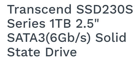 *Incredibly FAST!*TRANSCEND SSD230S*MASSIVE 1000GB PURE SSD*AS NEW*