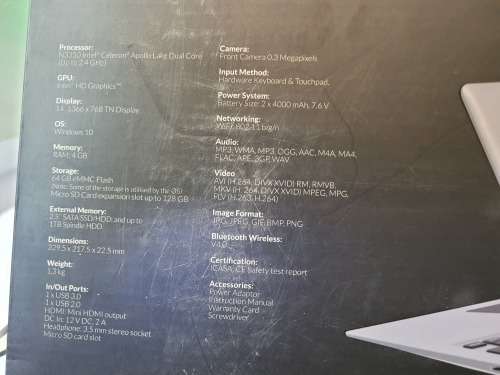 *as BRAND NEW*CONNEX SWIFTBOOK PRO*N3350*4GB RAM*64GB FLASH*500gb hdd*HD DISPLAY*