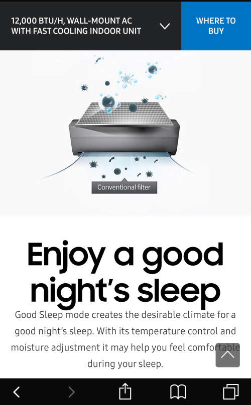 Samsung Split Air conditioner unit AR12MQFRBWKN. NON-INVERTER