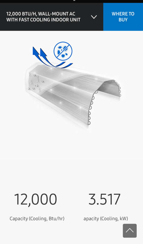 Samsung Split Air conditioner unit AR12MQFRBWKN. NON-INVERTER