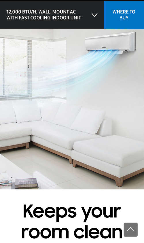 Samsung Split Air conditioner unit AR12MQFRBWKN. NON-INVERTER