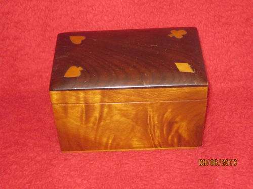 An Inlaid Playing Cards Box with Cards in Imbuia ?