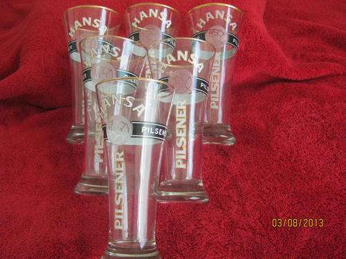 A set of 6 HANSA Pilsner 500ml Glasses