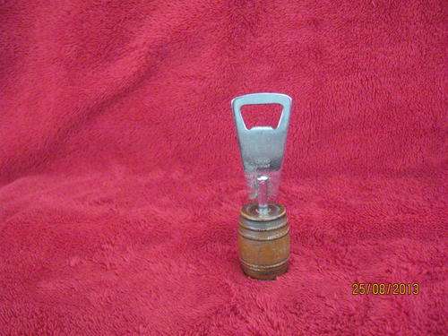 An OAK BARREL Bottle Opener