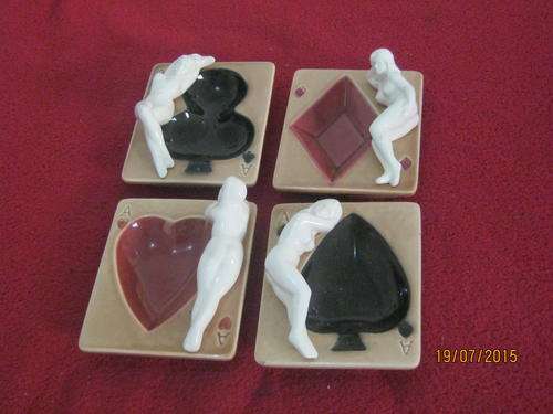 Set of 4 Retro Bridge Ashtrays