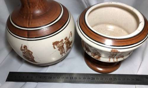 Decorative Roman inspired hand painted porcelain vases