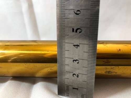 ANTIQUE  BRASS HAND PUMP GARDEN SPRAYER WITH WOODEN HANDLE (54cm) - INTERSTING DISPLAY PIECE