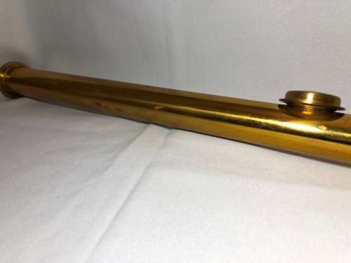 ANTIQUE  BRASS HAND PUMP GARDEN SPRAYER WITH WOODEN HANDLE (54cm) - INTERSTING DISPLAY PIECE