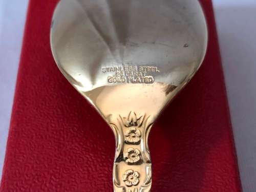 24 CT GOLD PLATED SUGAR SPOON