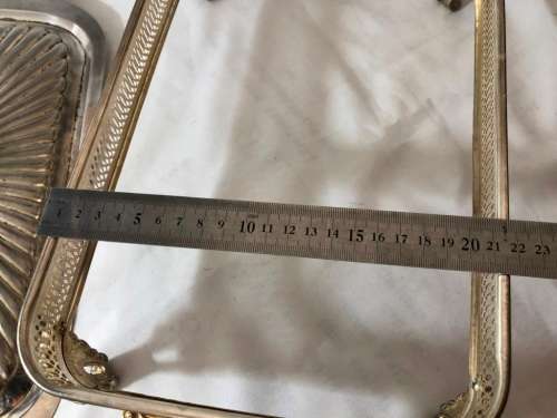 Highly detailed antique silver plated and glass entre dish with cover