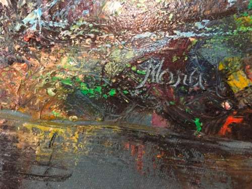 FRAMED OIL PAINTING OF WATER SCENE  - 84X61CM