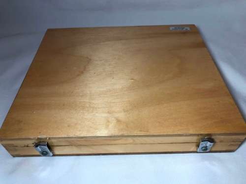 Vintage brass bullion weights in wooden box