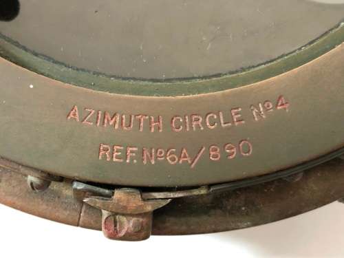 WW2 BRITISH RAF AIRCRAFT OBSERVER'S COMPASS WITH AZIMUTH CIRCLE - TYPE O.2.A Ref 6A/0.892