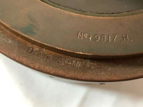 WW2 BRITISH RAF AIRCRAFT OBSERVER'S COMPASS WITH AZIMUTH CIRCLE - TYPE O.2.A Ref 6A/0.892