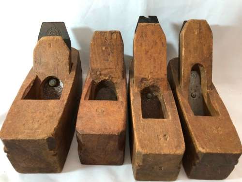 4 VINTAGE WOOD HAND PLANES NO 1,39,41,43 - 1X WILLIAM MARPLES & SONS BLADE IN NO 1